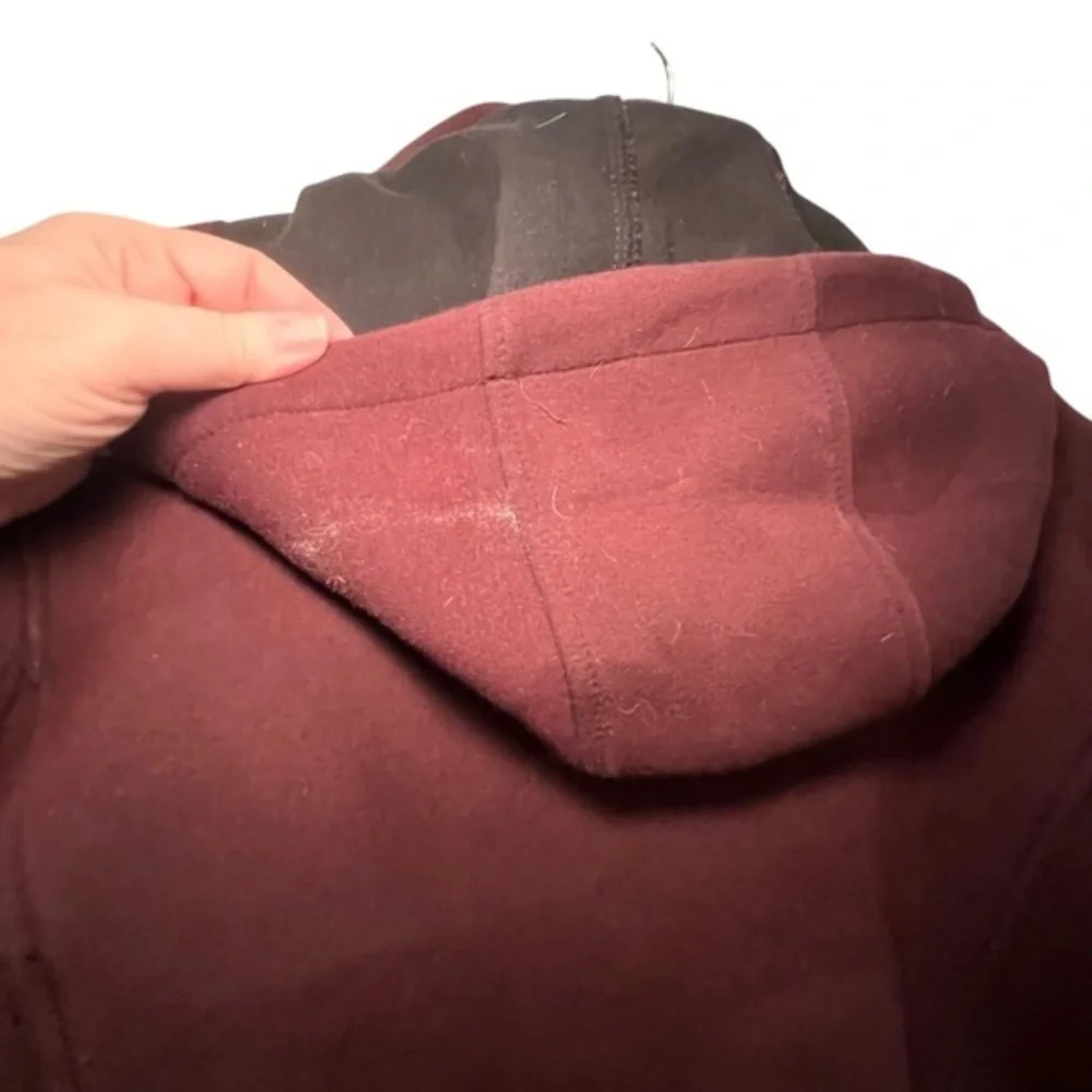 Andrew‎ Marc Scuba Knit Hooded Zip Up Jacket Women’s XXL Burgundy Removable Hood
